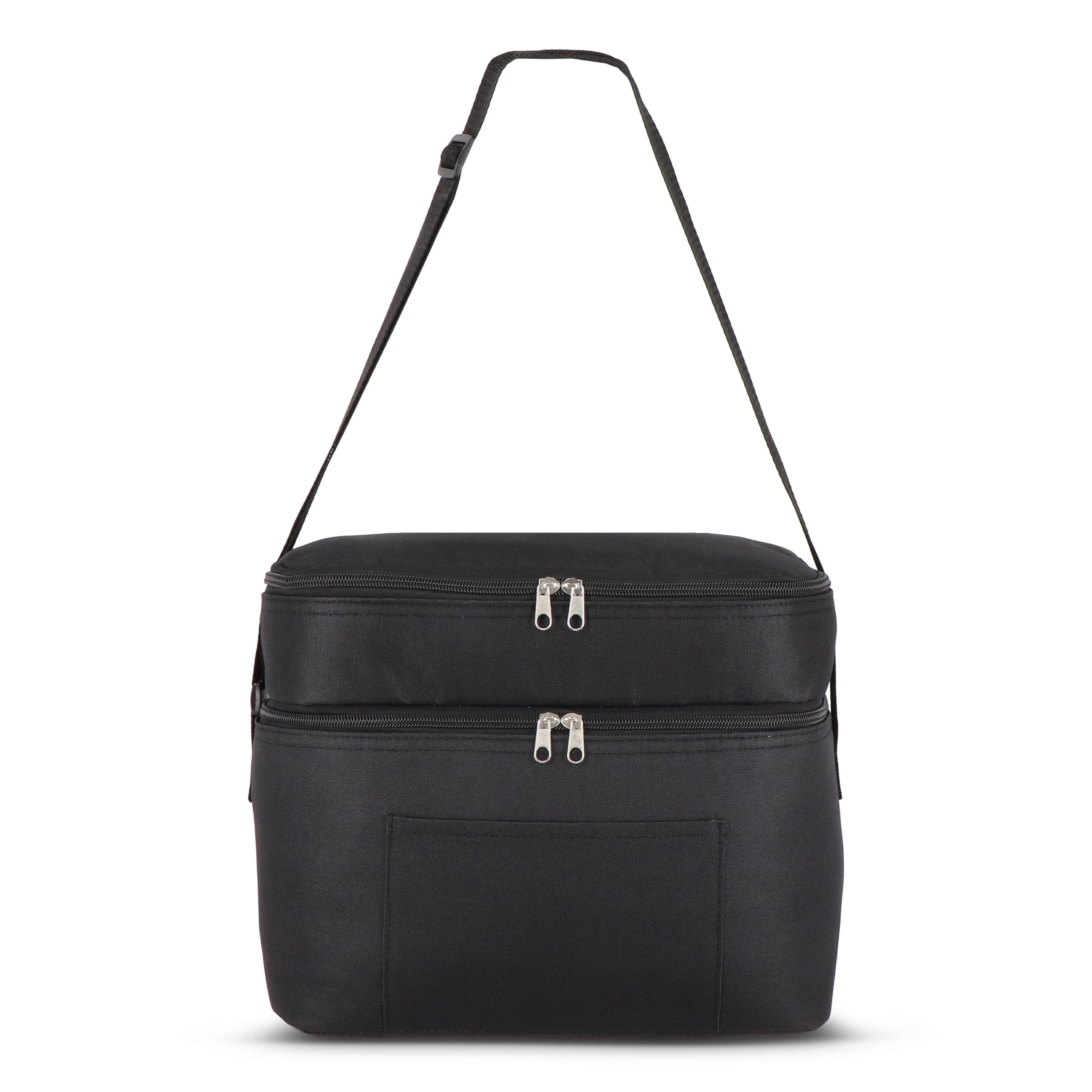 R-PET 600D Doppelfach-Kühltasche 30 x 20 x 25cm 12L - schwarz-530