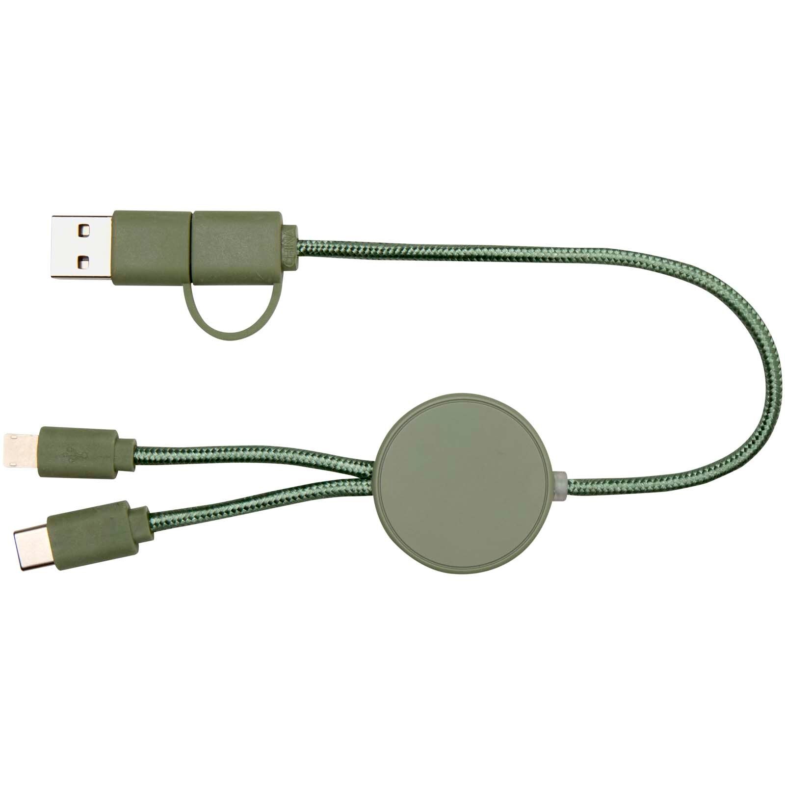 Citala 30 cm 5-in-1 Kabel aus recyceltem Kunststoff für Datenübertragung und 27W Schnellladung - heather grün-222