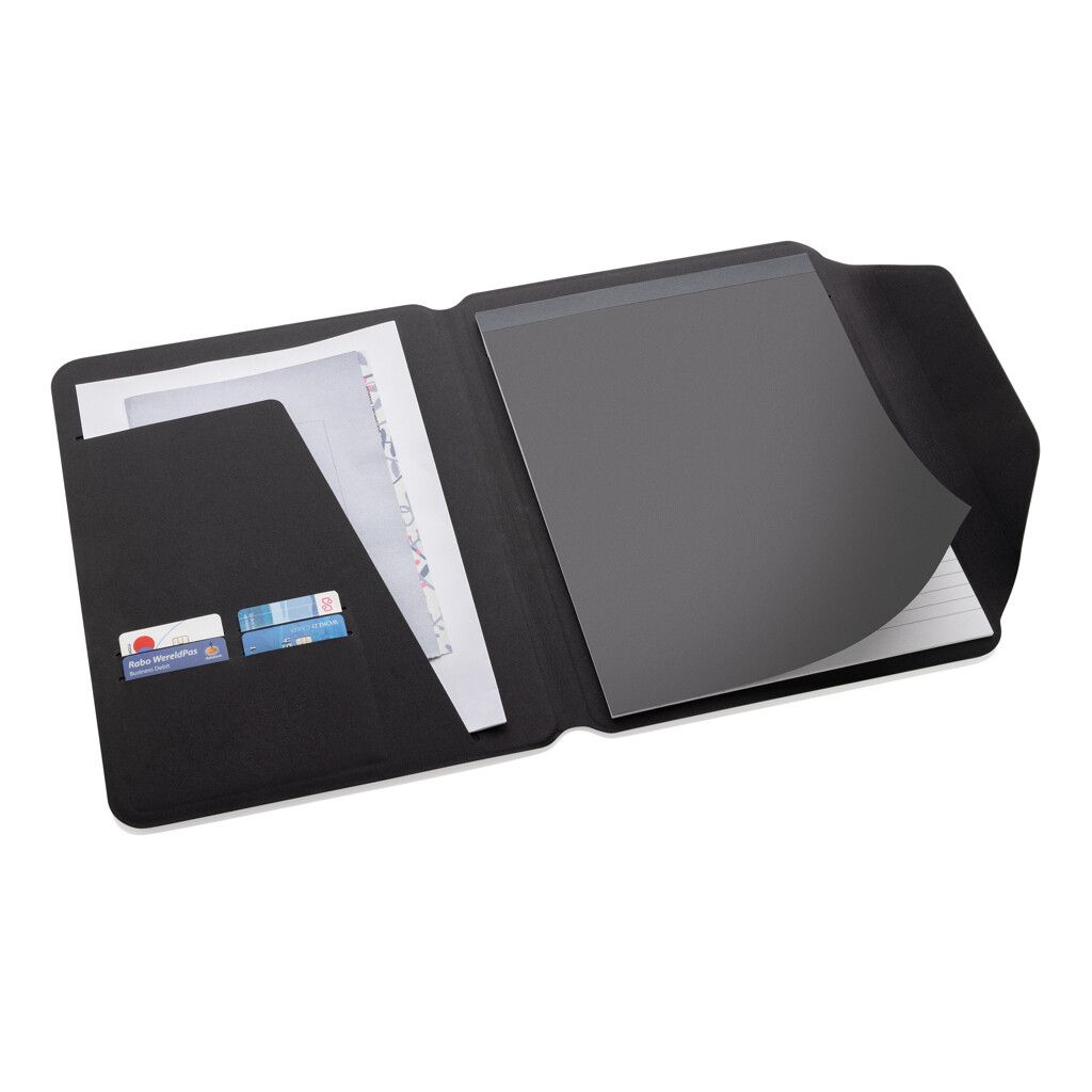 Teri AWARE™ A4 Portfolio aus RPET und Walnuss - schwarz-752