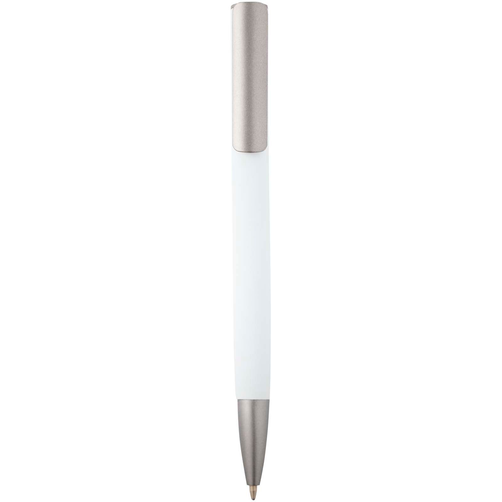 Ziguur Kugelschreiber aus recyceltem Aluminium (schwarze Mine) - weiss-220