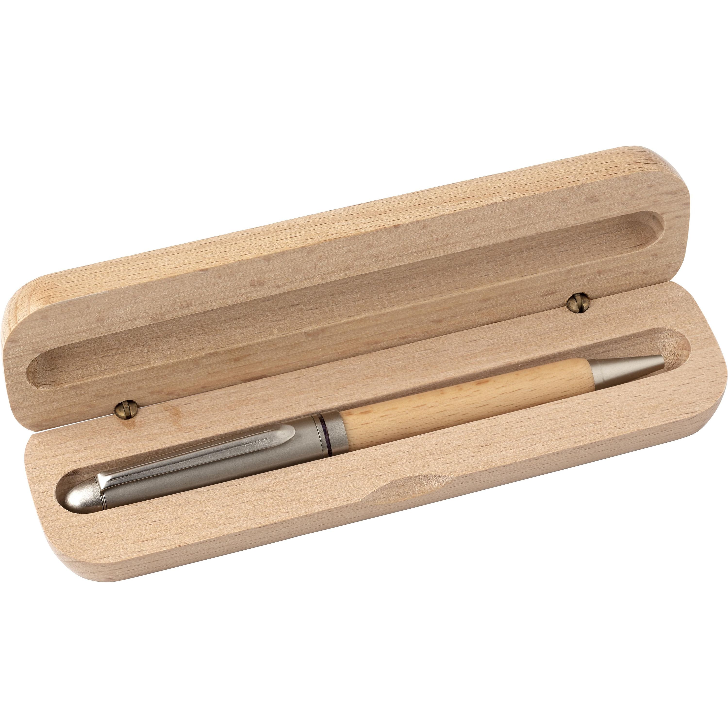 Kugelschreiber aus Buchenholz Tobias - braun-908