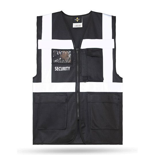 “SECURITY” Mesh Multifunctional Safety Vest “Tampa” - black-245