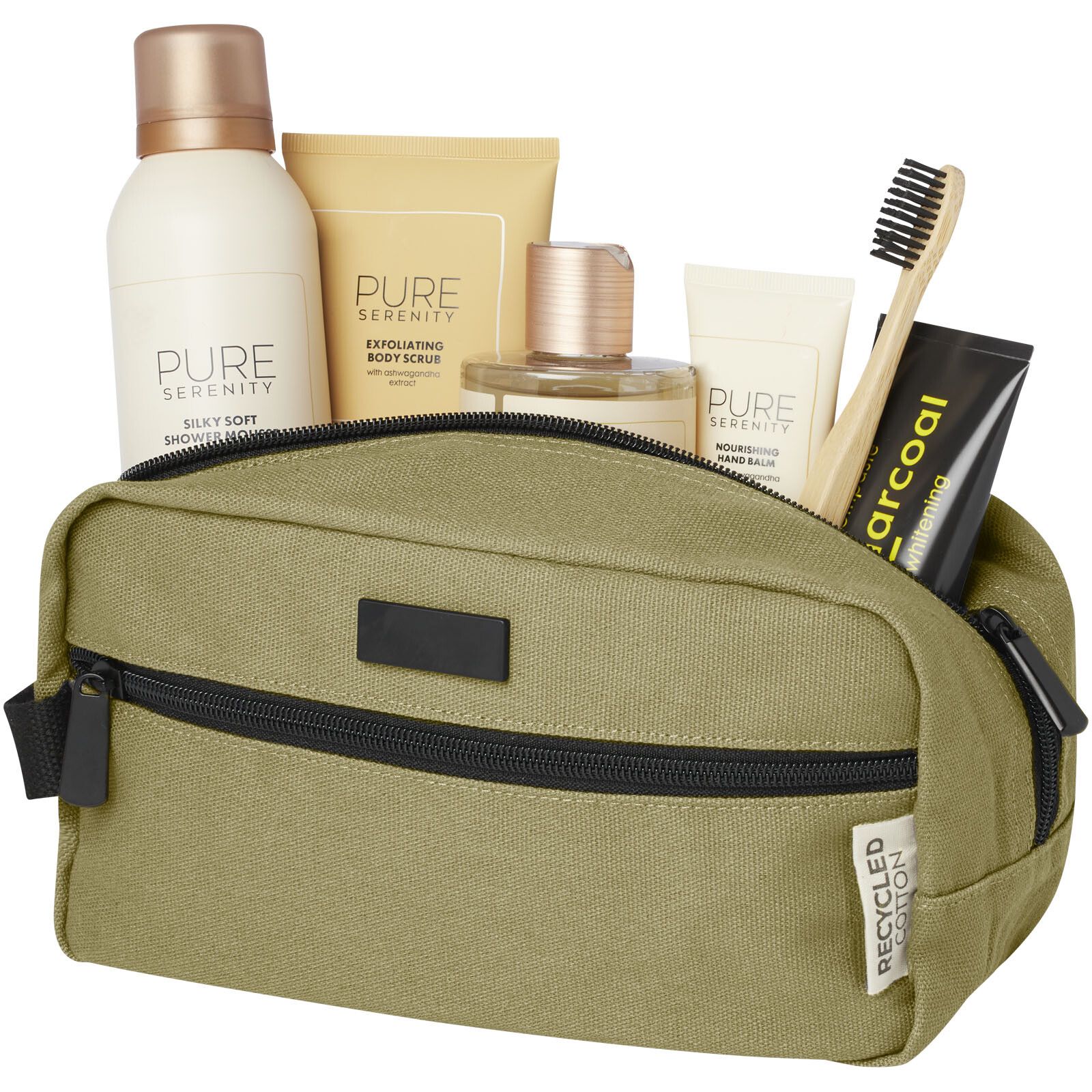 Joey Kosmetiktasche aus GRS recyceltem Canvas 3,5 L - olive-989