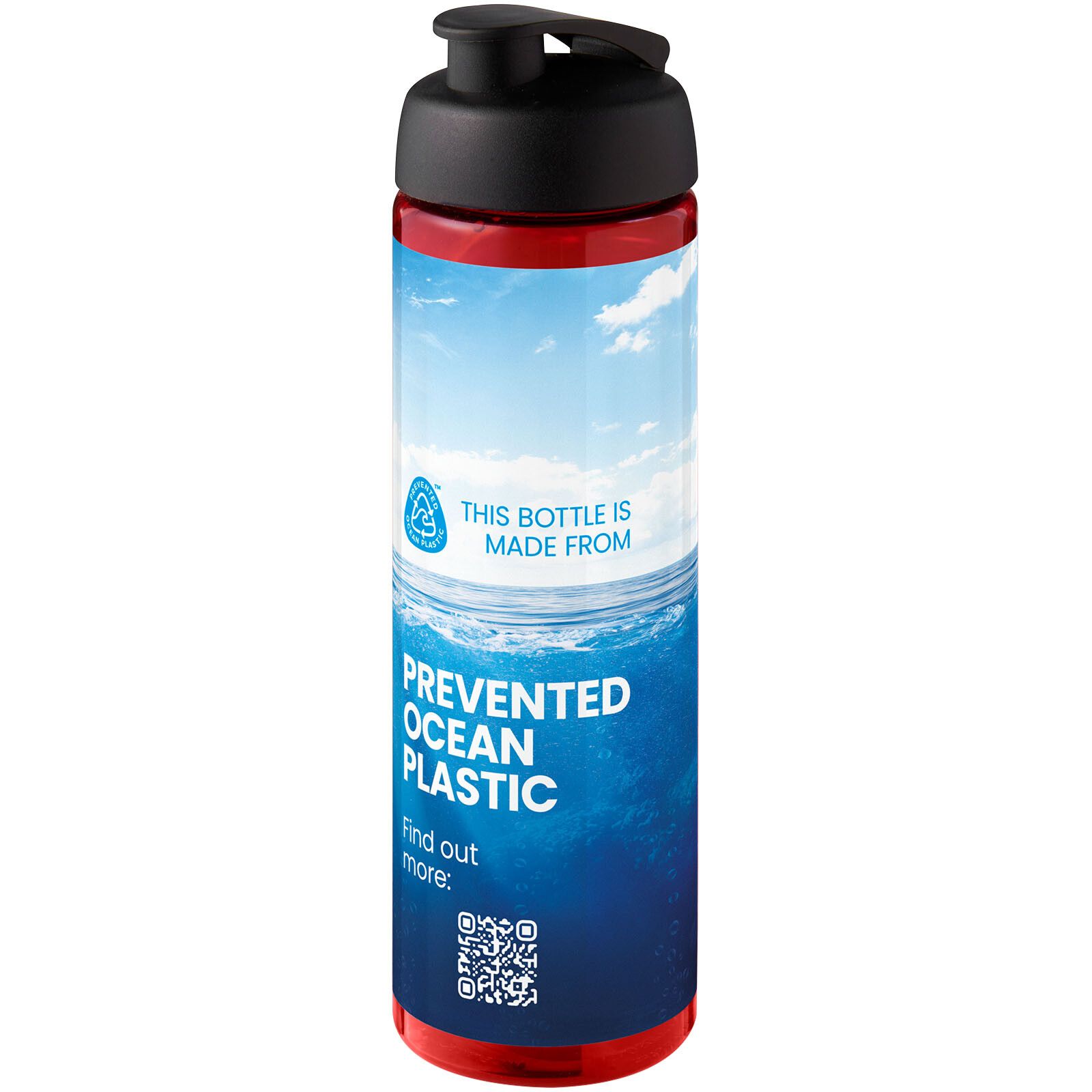 H2O Active Eco Vibe 850 ml Sportflasche mit Klappdeckel - rot -  schwarz-324