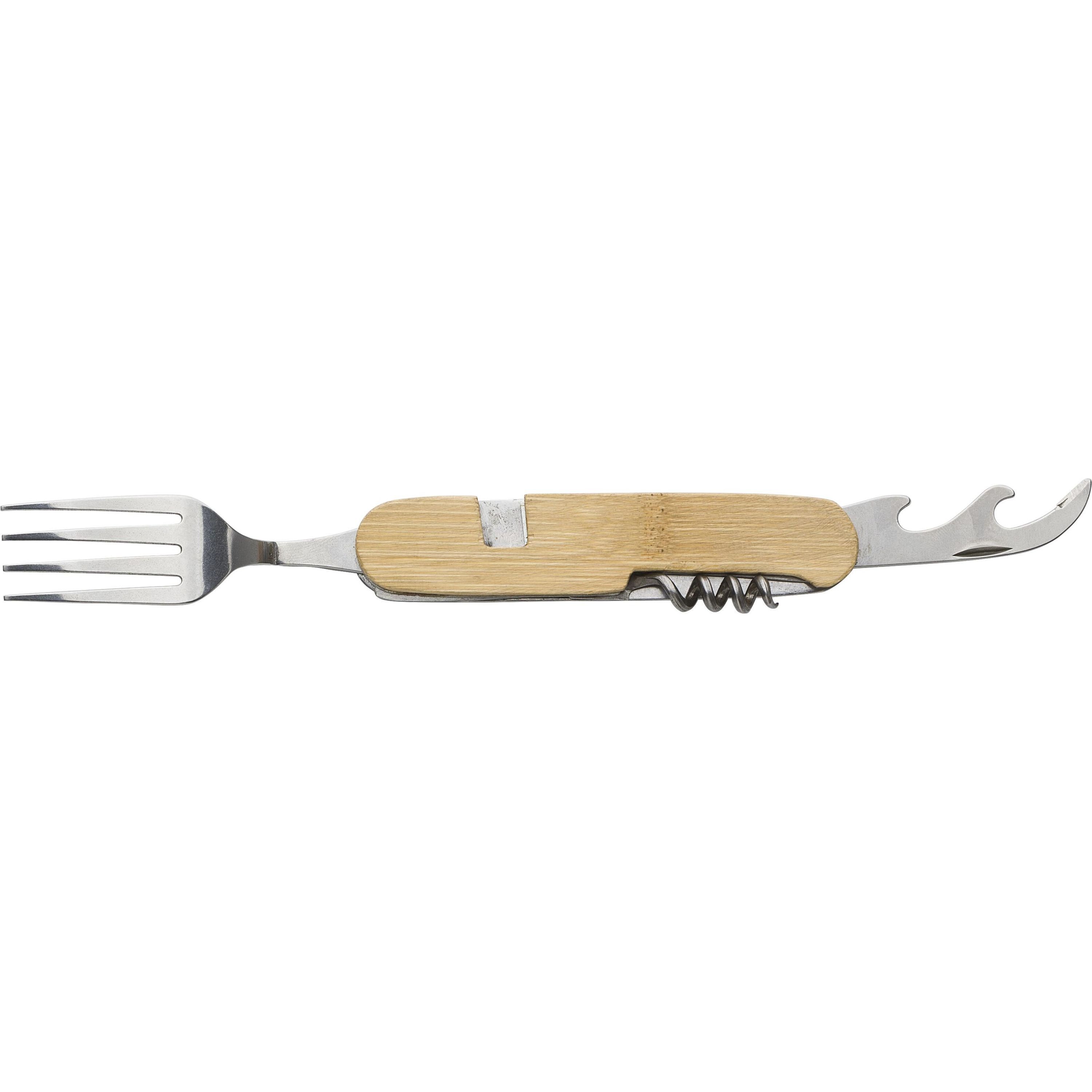 Bambus-Multifunktionsbesteck-Set Ainsley - braun-338