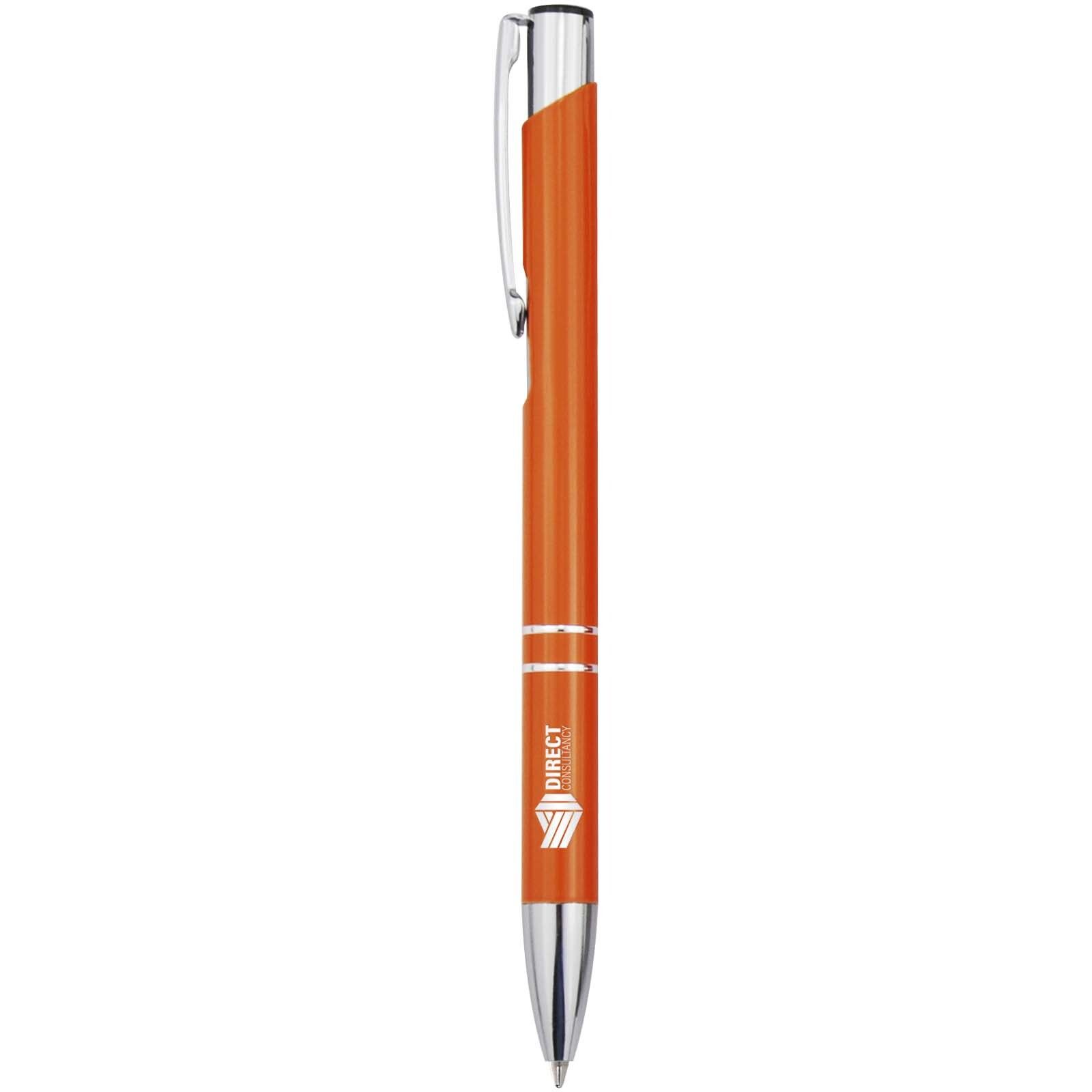 Moneta Kugelschreiber aus recyceltem Aluminium (blaue Mine) - orange-212