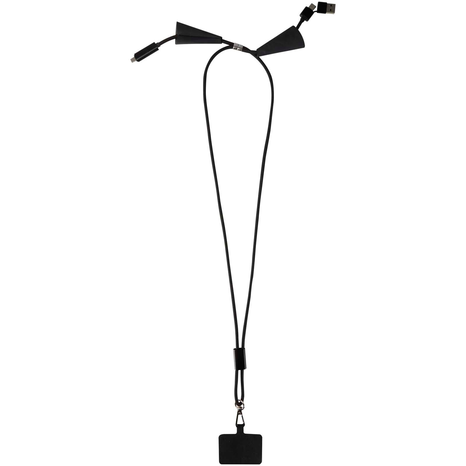 Funi 5 in 1 Lanyard Kabel  Kunststoff für Smartphones mit integrierter Datensynchronisierung und 100 W Schnellladefunktion - schwarz-461