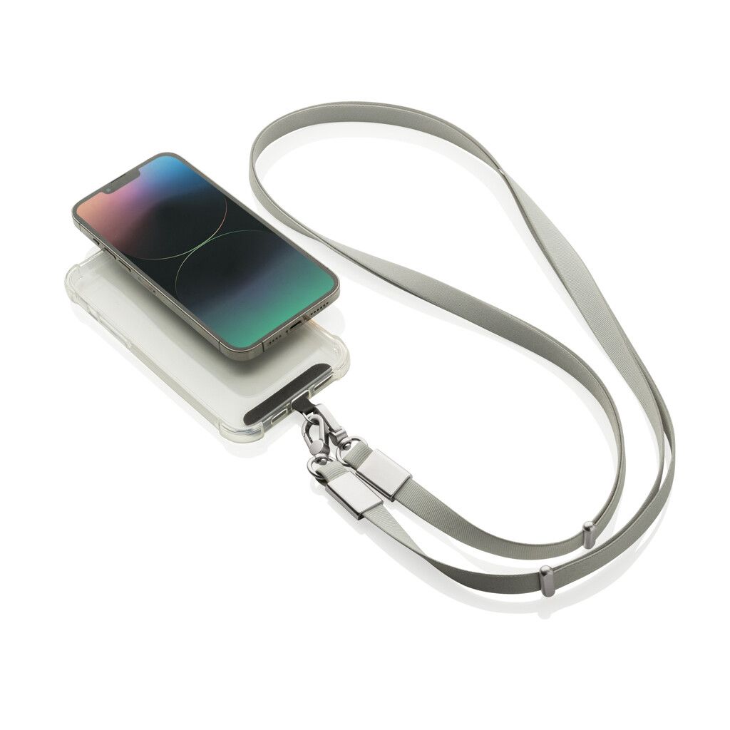 Nivo Crossbody-Handyband aus RCS recyceltem PET - grau-553