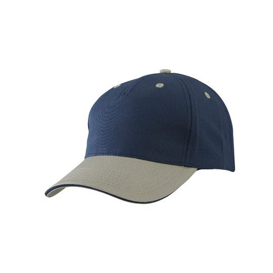 5 Panel Sandwich Cap - navy - beige - navy-354