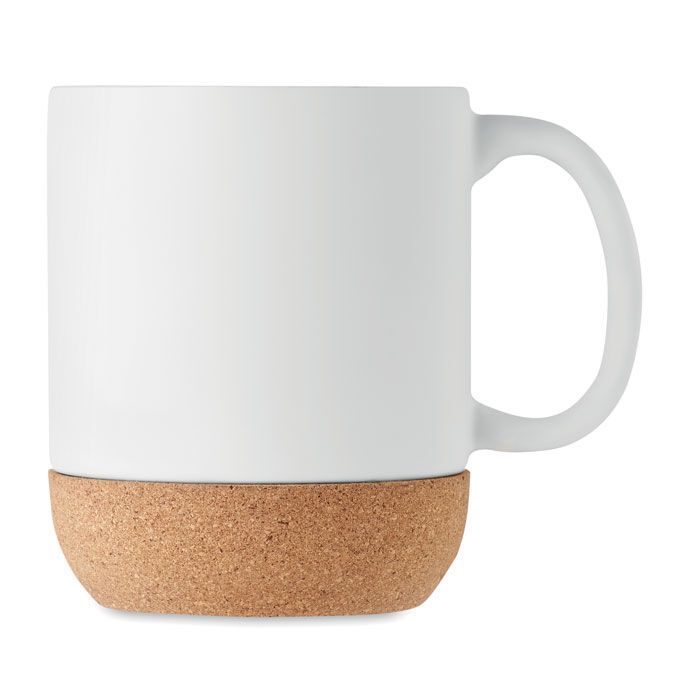 Kaffeebecher mit Kork 300 ml MATT - weiß-784