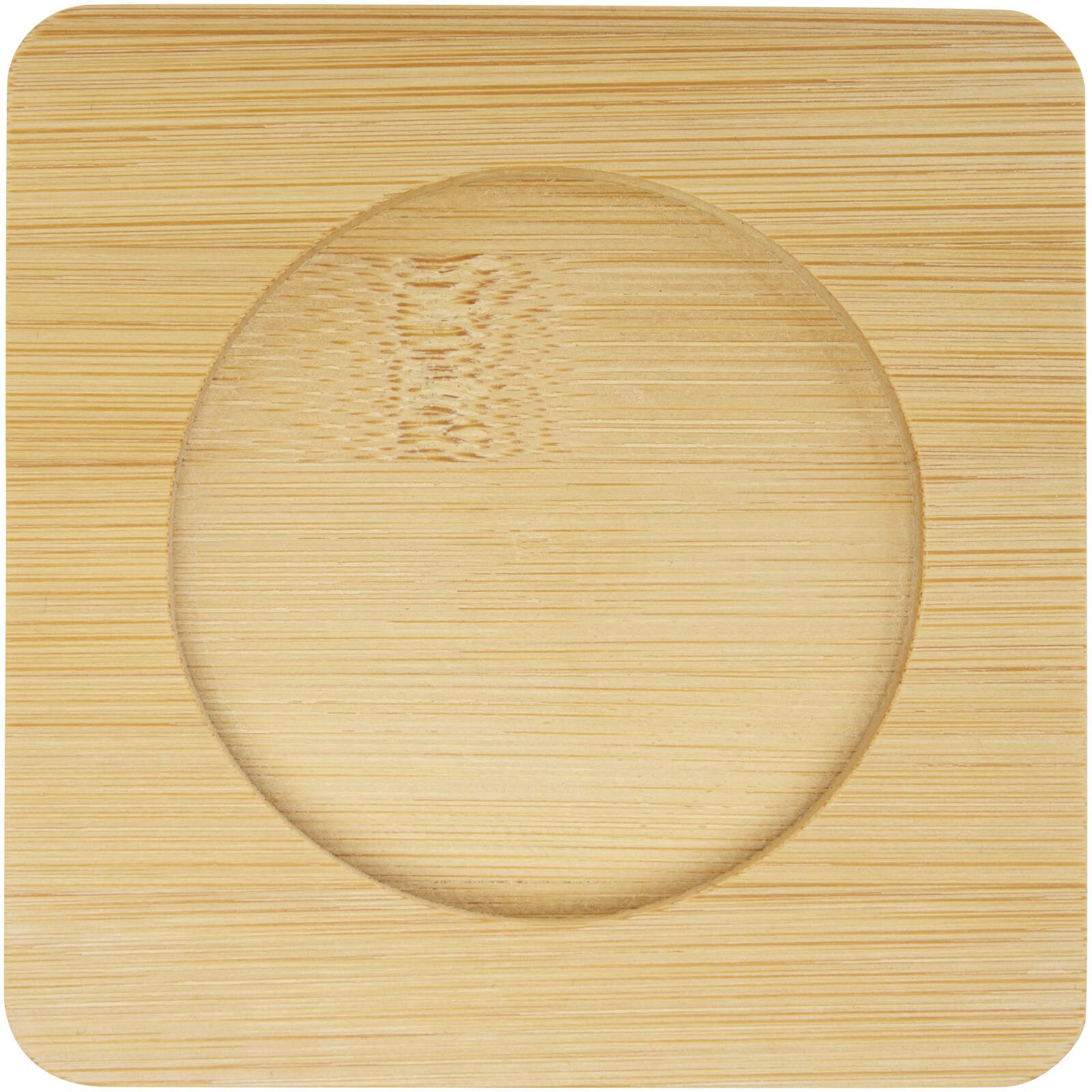 Manti 2-teiliger 250 ml doppelwandiger Glasbecher mit Bambusuntersetzer  - transparent -  natural-445