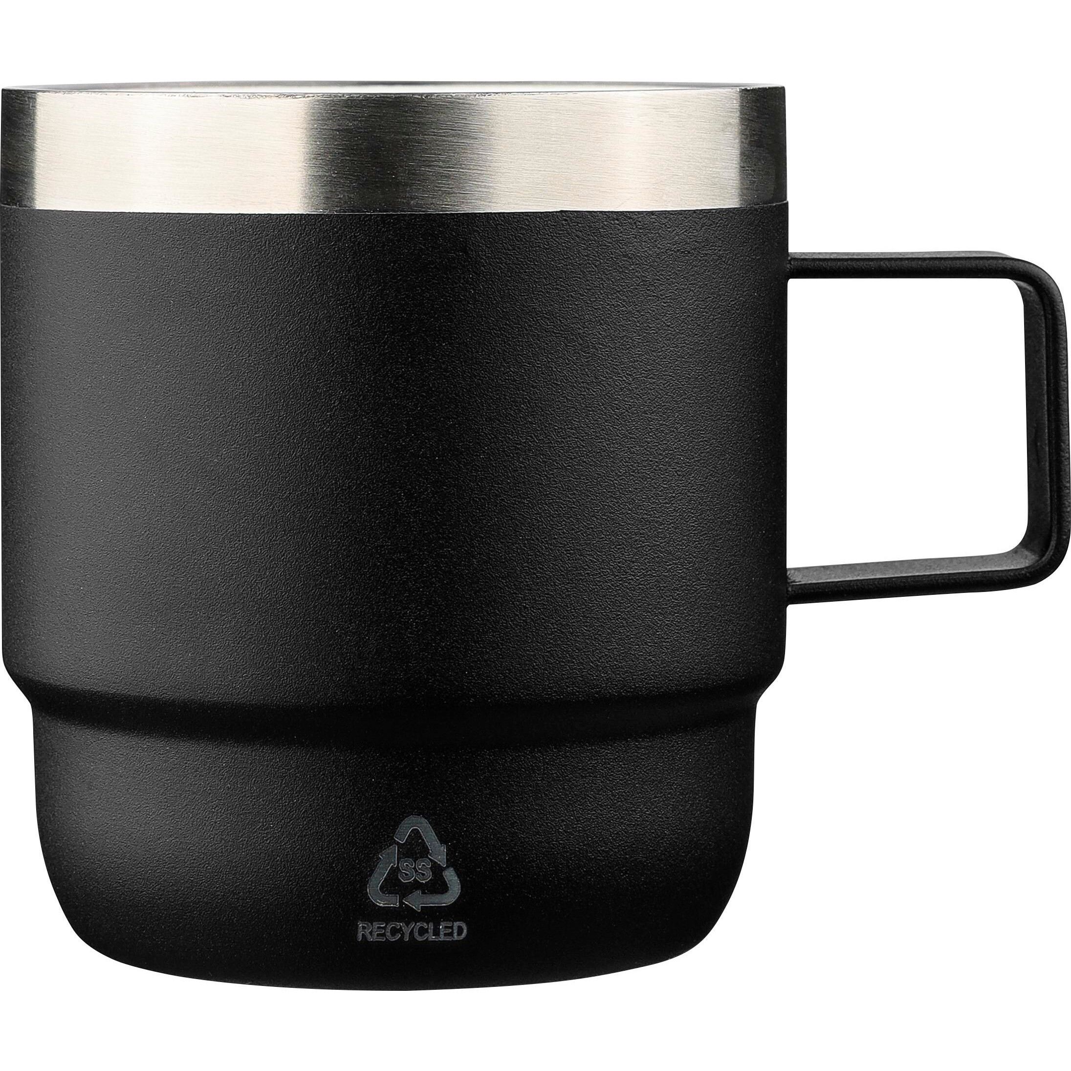 Recycelter Edelstahl-Becher mit doppelter Wand (180 ml) Lilia - schwarz-428