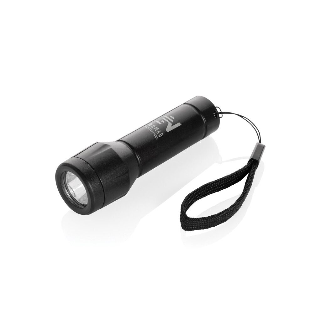 Flara USB-aufladbare Taschenlampe aus RCS recyceltem ABS - schwarz-8