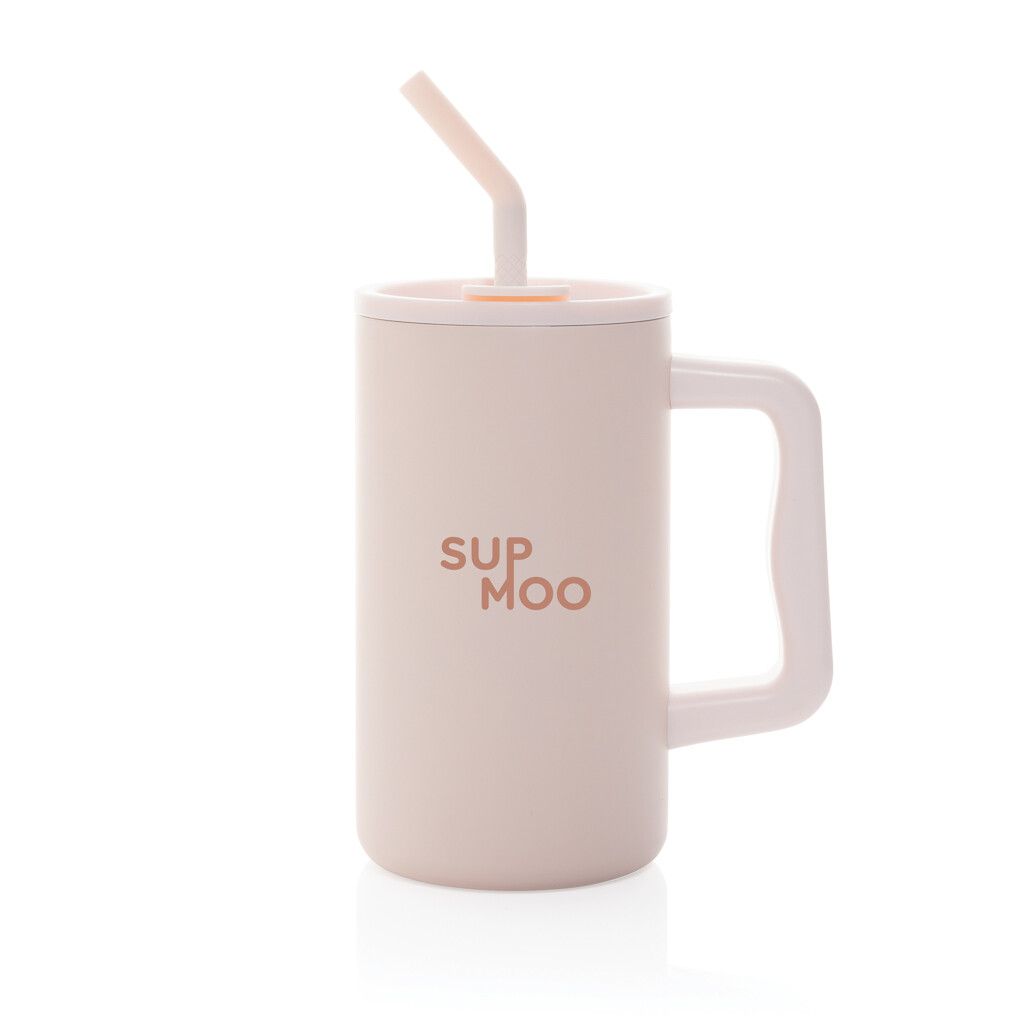Cube Becher aus RCS recyceltem Stahl 800ml - rosa-692