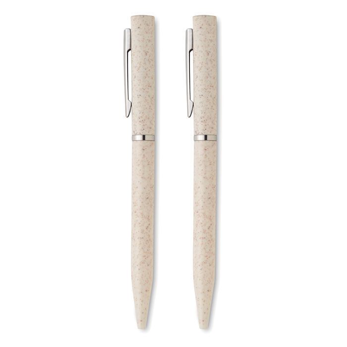 Schreibgeräte-Set Stroh/ABS PEAT - beige-315