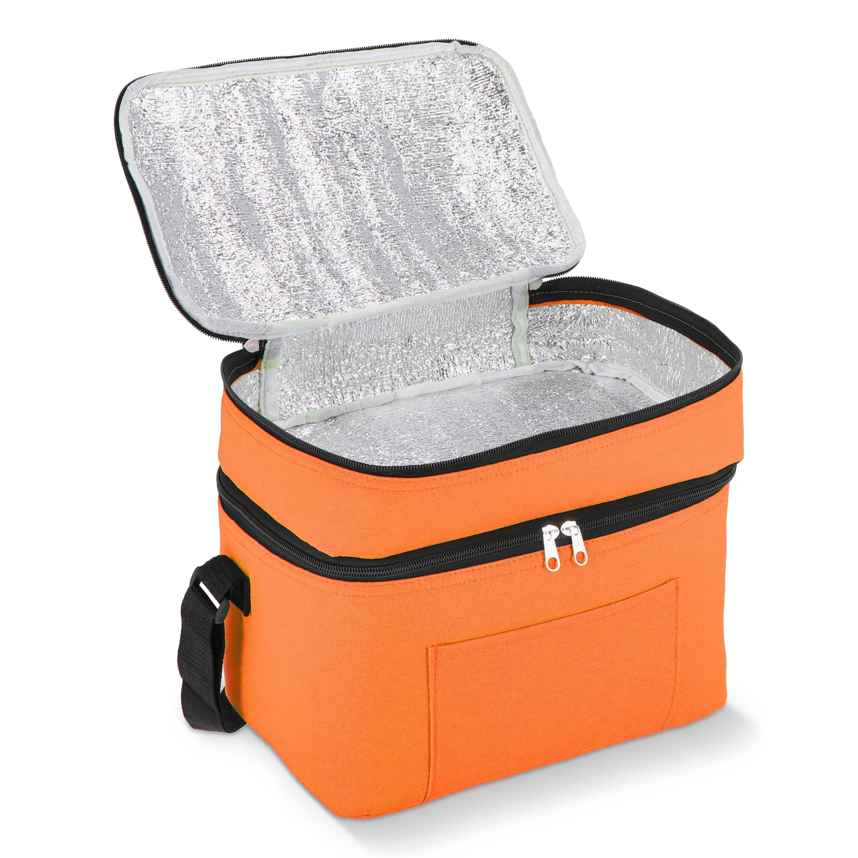 R-PET 600D Doppelfach-Kühltasche 30 x 20 x 25cm 12L - orange-648