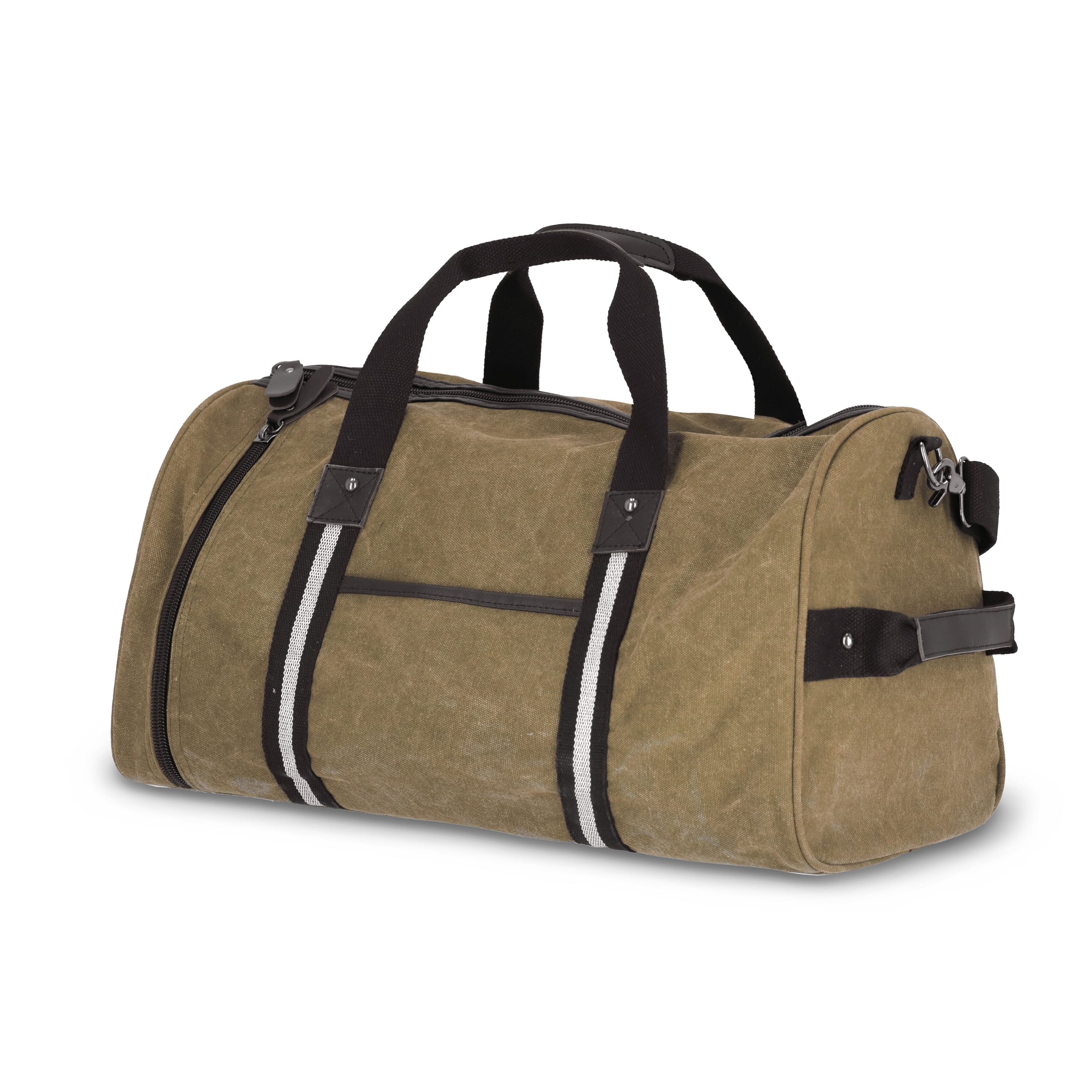 Seesack aus recyceltem Baumwoll-Canvas Harper - olivgrün-446