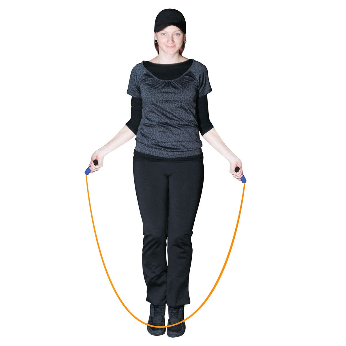 Springseil - blau - schwarz - neonorange-830