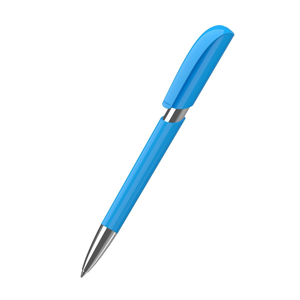 Druckkugelschreiber Push high gloss Mn - cyan-223