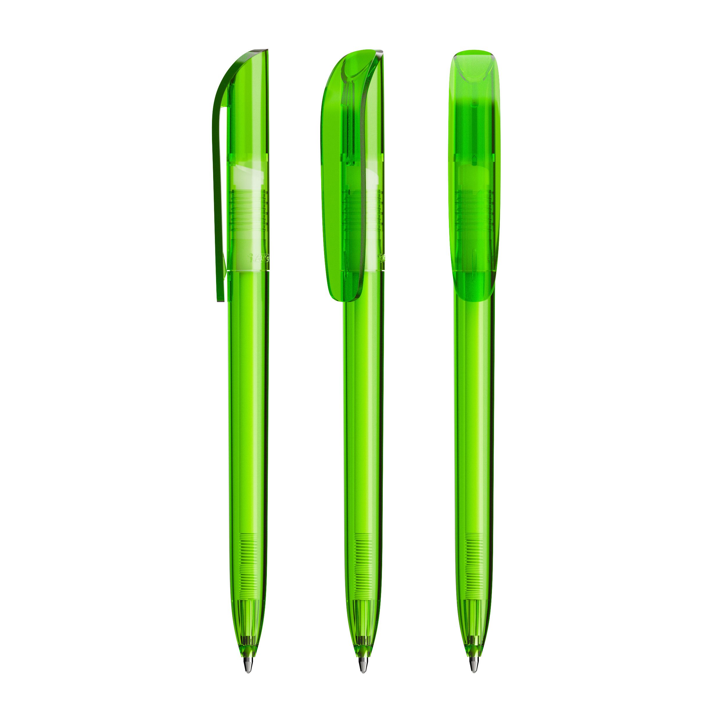 BIC® Super Clip Kugelschreiber, Mine blau - transparentes grün-689