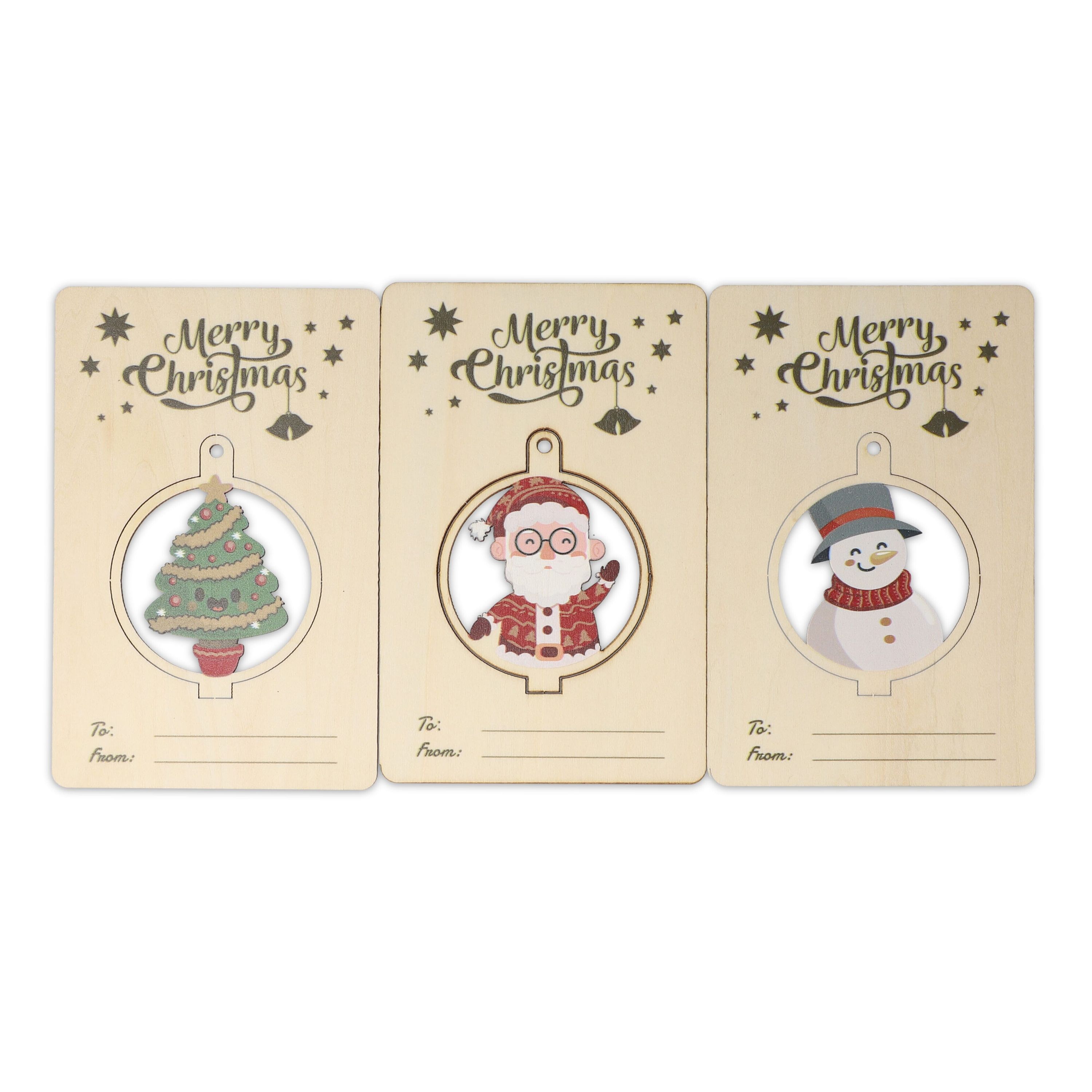 InSideOut Weihnachtsschmuck aus Holz 3er-Set - natur-656