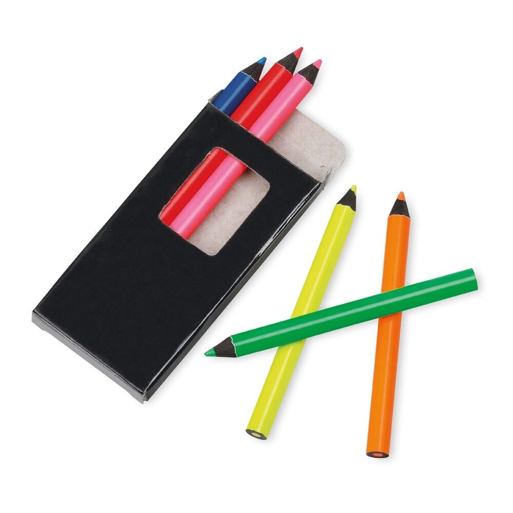 MEMLING Bleistiftbox mit 6 Buntstiften - schwarz-787