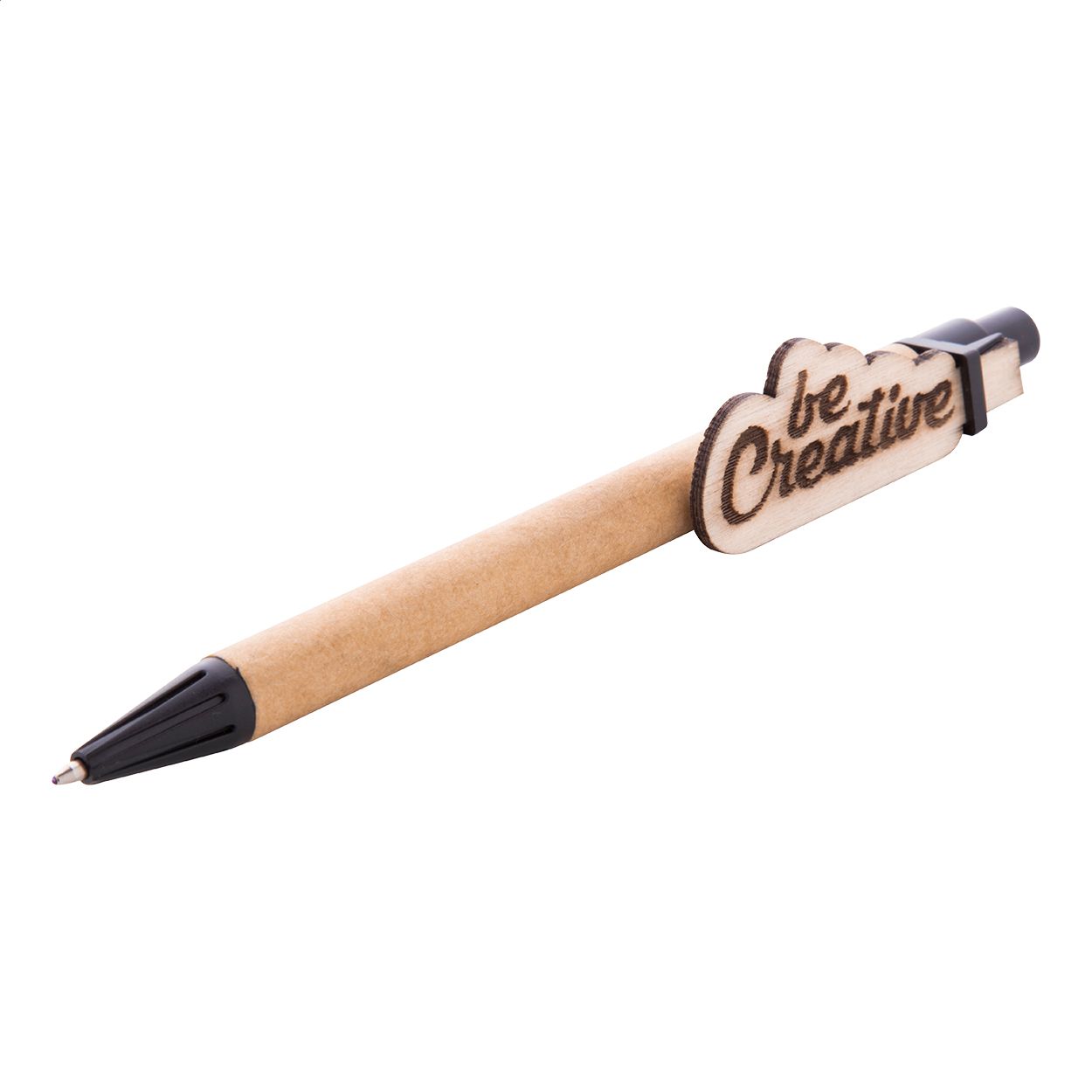 Kugelschreiber CreaClip Eco - schwarz - natur-807