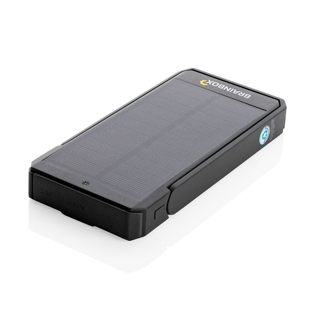 Skywave 10000mAh Solarpowerbank aus RCS recycelt. Kunststoff - schwarz-689