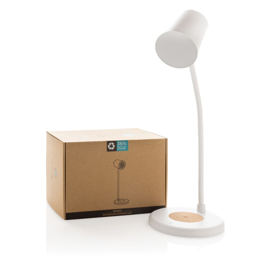 Zenara 15W Schreibtischlampe aus RCS rec. Plastik & Kork - weiß-98