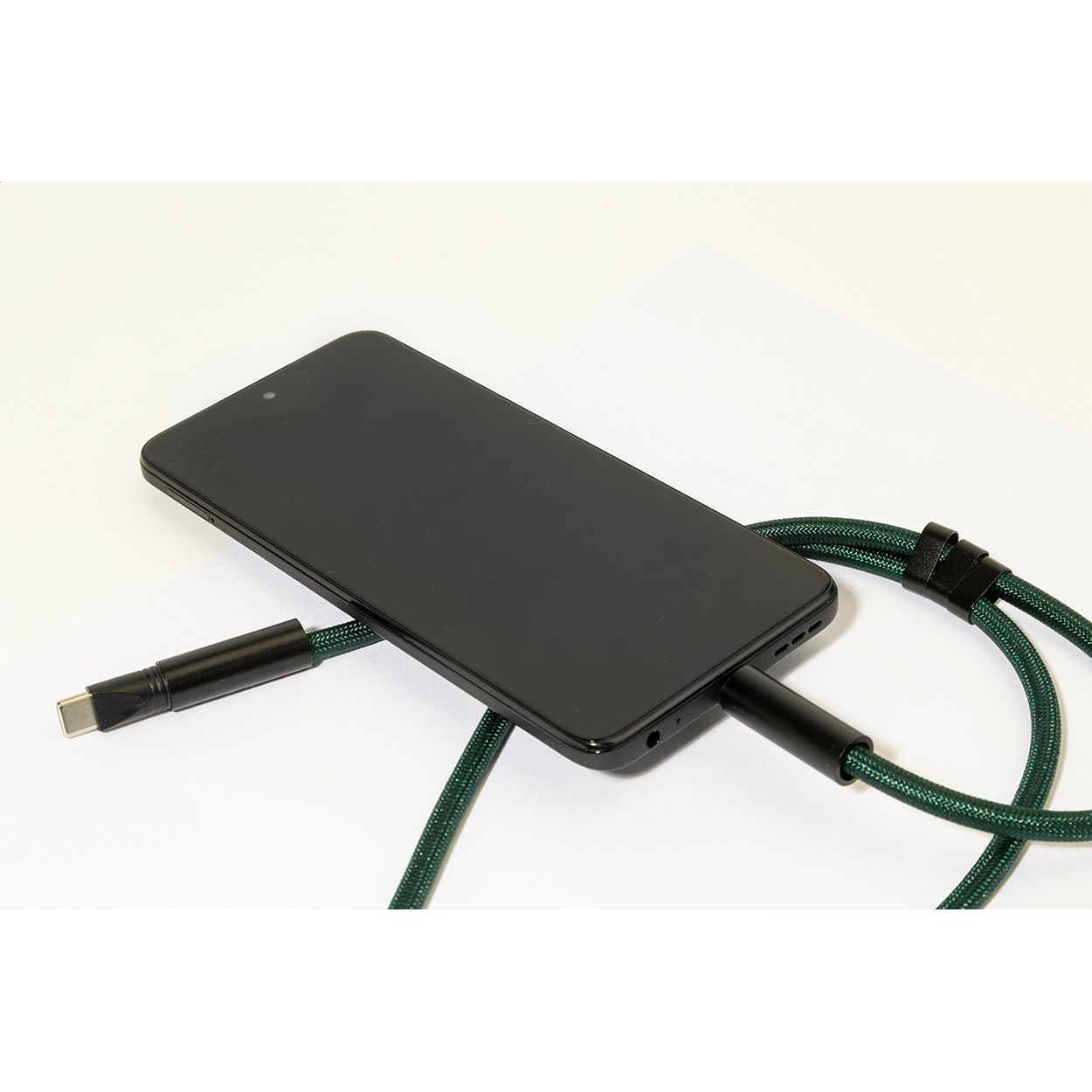 HolCharge 60W Lanyard mit Lade- und Datenkabel aus RPET - dunkelgrün-115