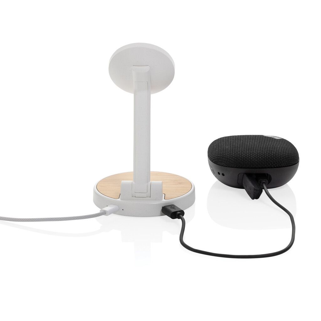 Ontario 2-in-1 15W magnetischer Ladeständer aus RCS rPlastik - weiß-366
