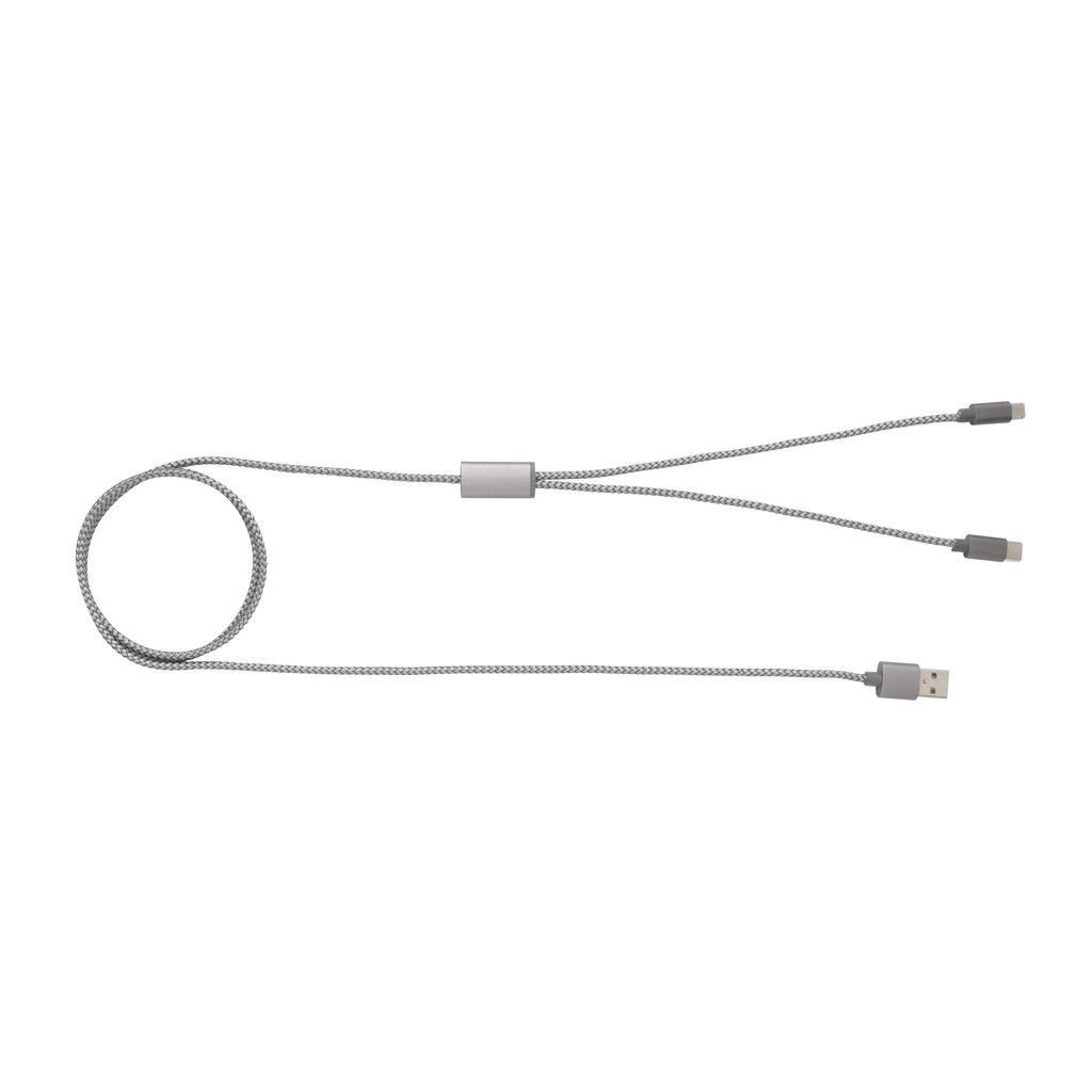 3-in-1 umwobenes Kabel - grau-16