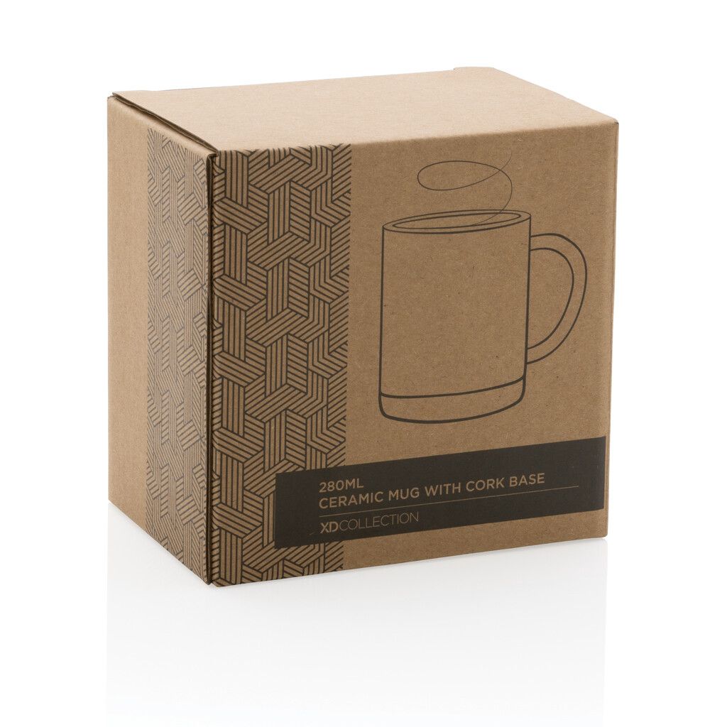 Keramikbecher mit Korkboden, 280ml - schwarz-444