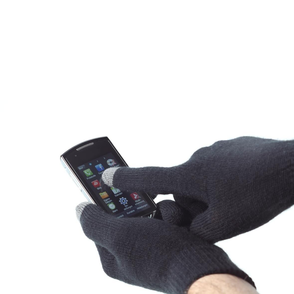 Smartphone Handschuhe Touch - schwarz - grau-96