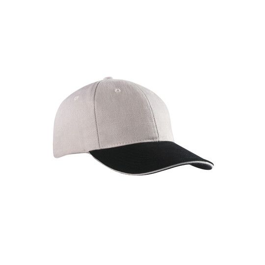 6-Panel Sandwich Cap - light grey - black - light grey-535