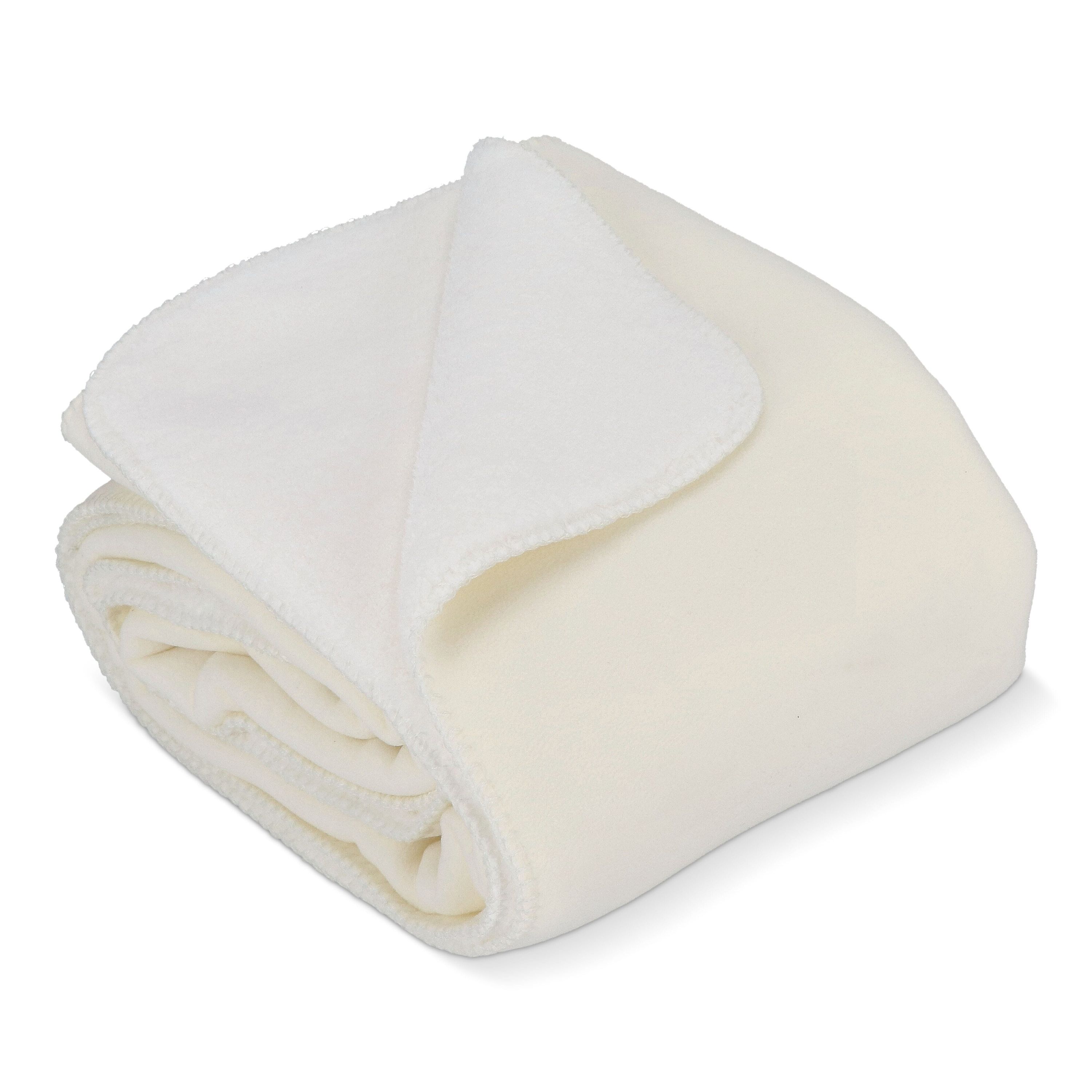 Sherpa-Fleece-Decke OEKO-TEX®  Sublimation 130 x 170 cm 510 g/m² - weiss-425