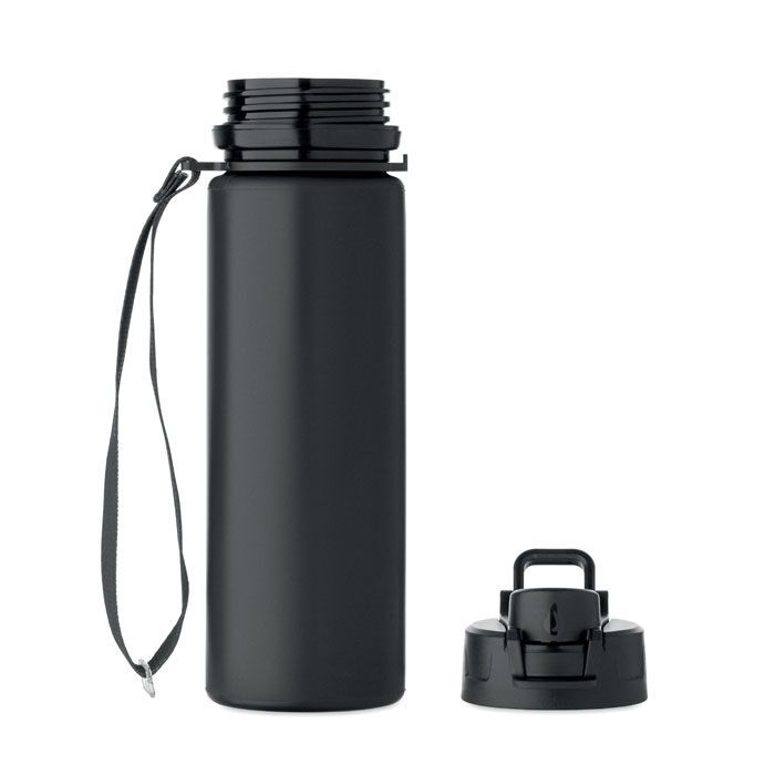 Faltbare Sportflasche Silikon LETT - schwarz-301