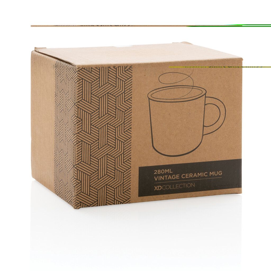 Vintage Keramiktasse, 280ml - weiß-253