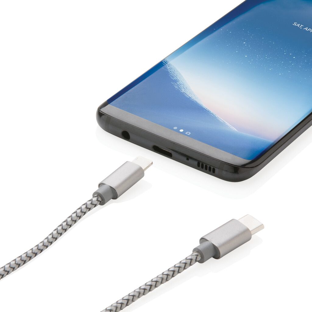 3-in-1 umwobenes Kabel - grau-196