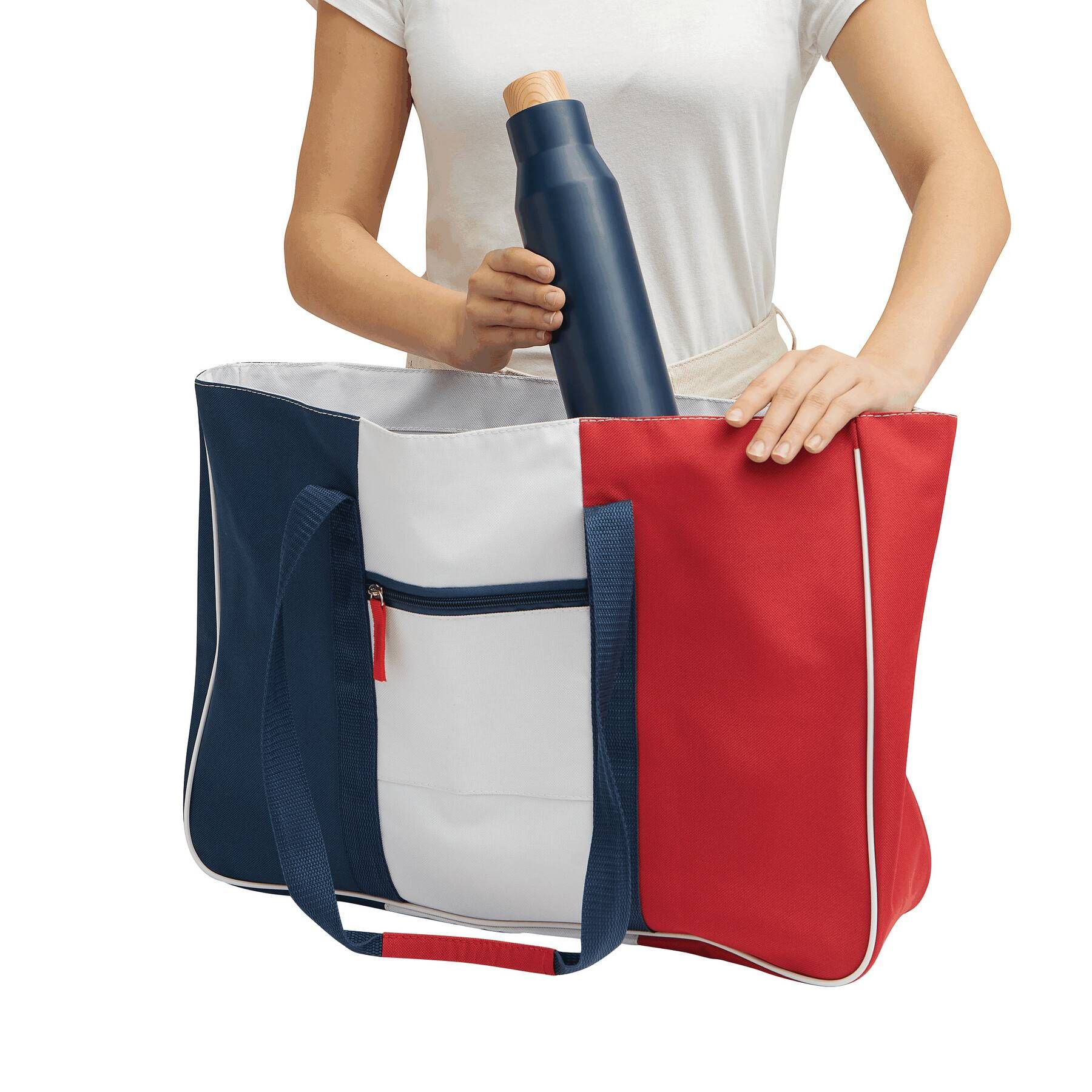 Strandtasche MARINA SAND - blau - rot - weiß-751