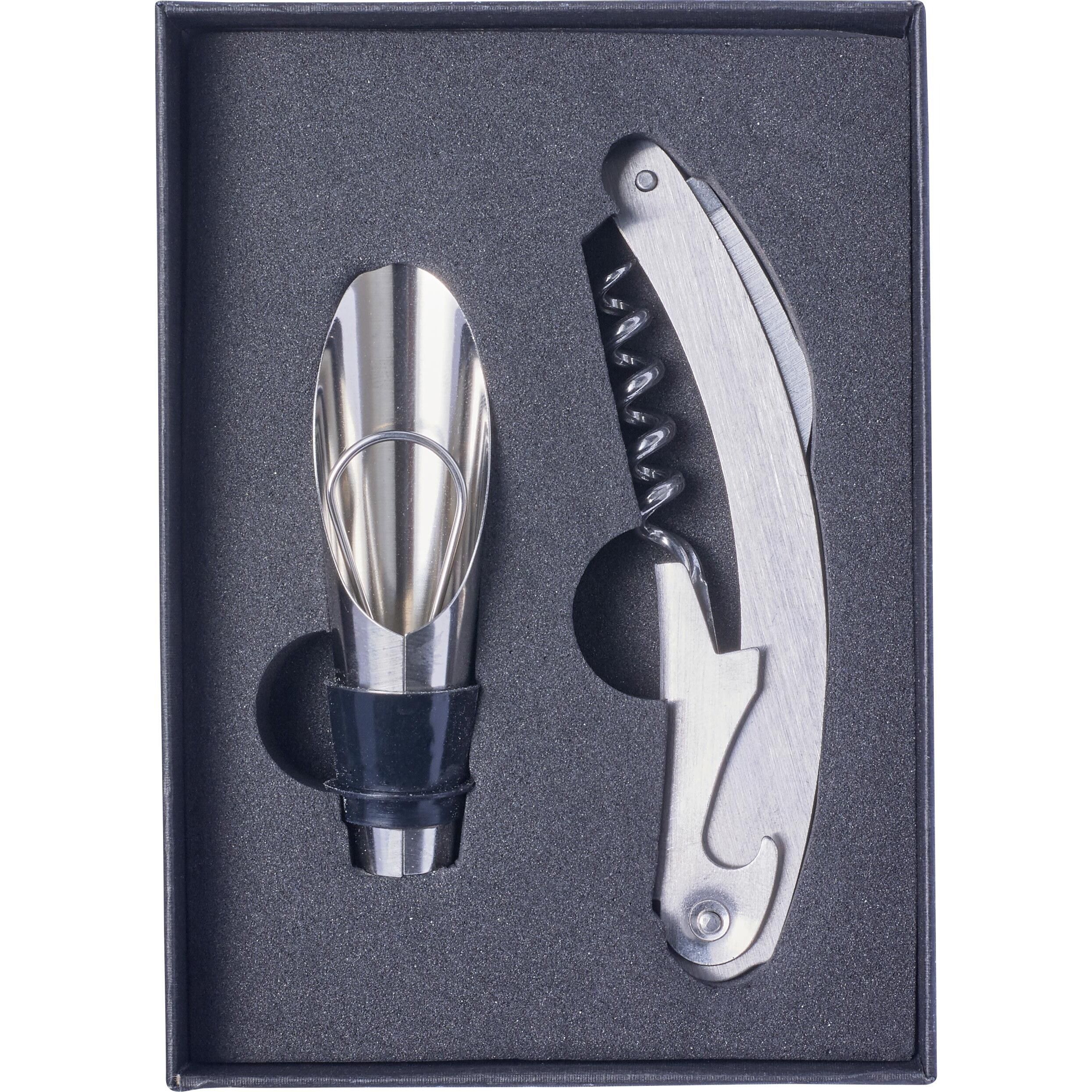2-teiliges Sommelierset aus Edelstahl Dale - schwarz-411
