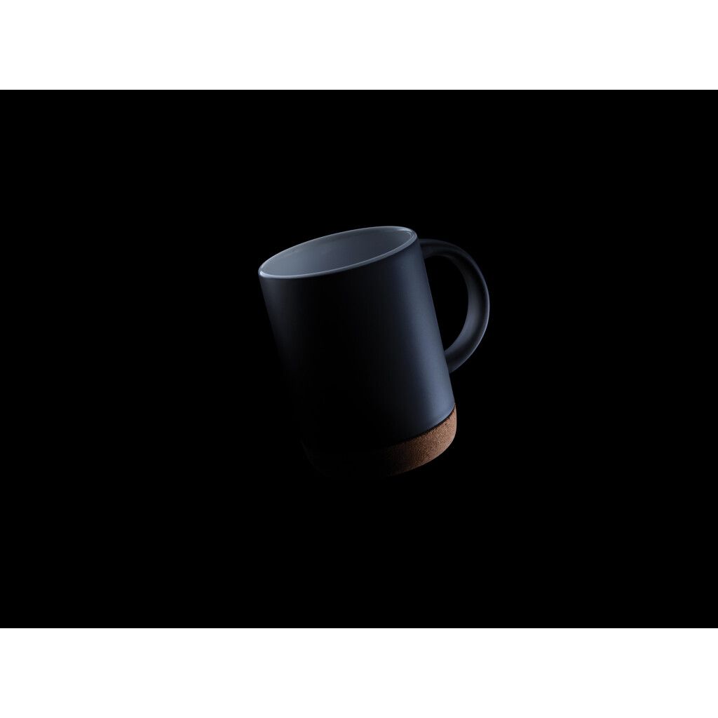Keramikbecher mit Korkboden, 280ml - schwarz-409