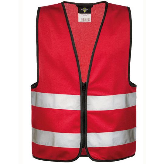 Kids´ Hi-Vis Safety Vest With Front Zipper Aalborg - red-172