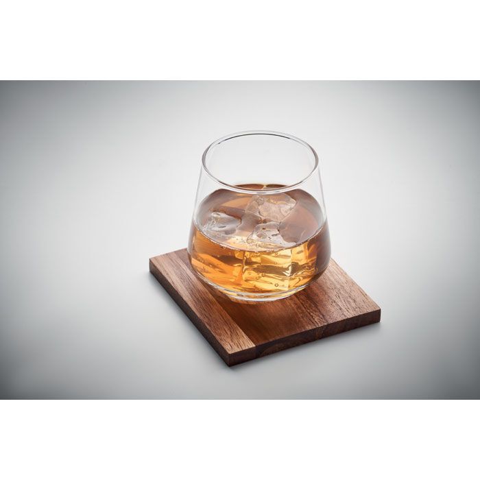 Glas mit Untersetzer DRINKS - transparent-28