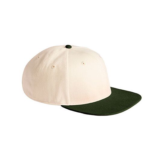 Contrast Flat Peak 6 Panel Cap - natural - dark olive-333