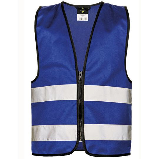 Kids´ Hi-Vis Safety Vest With Front Zipper Aalborg - royal blue-967