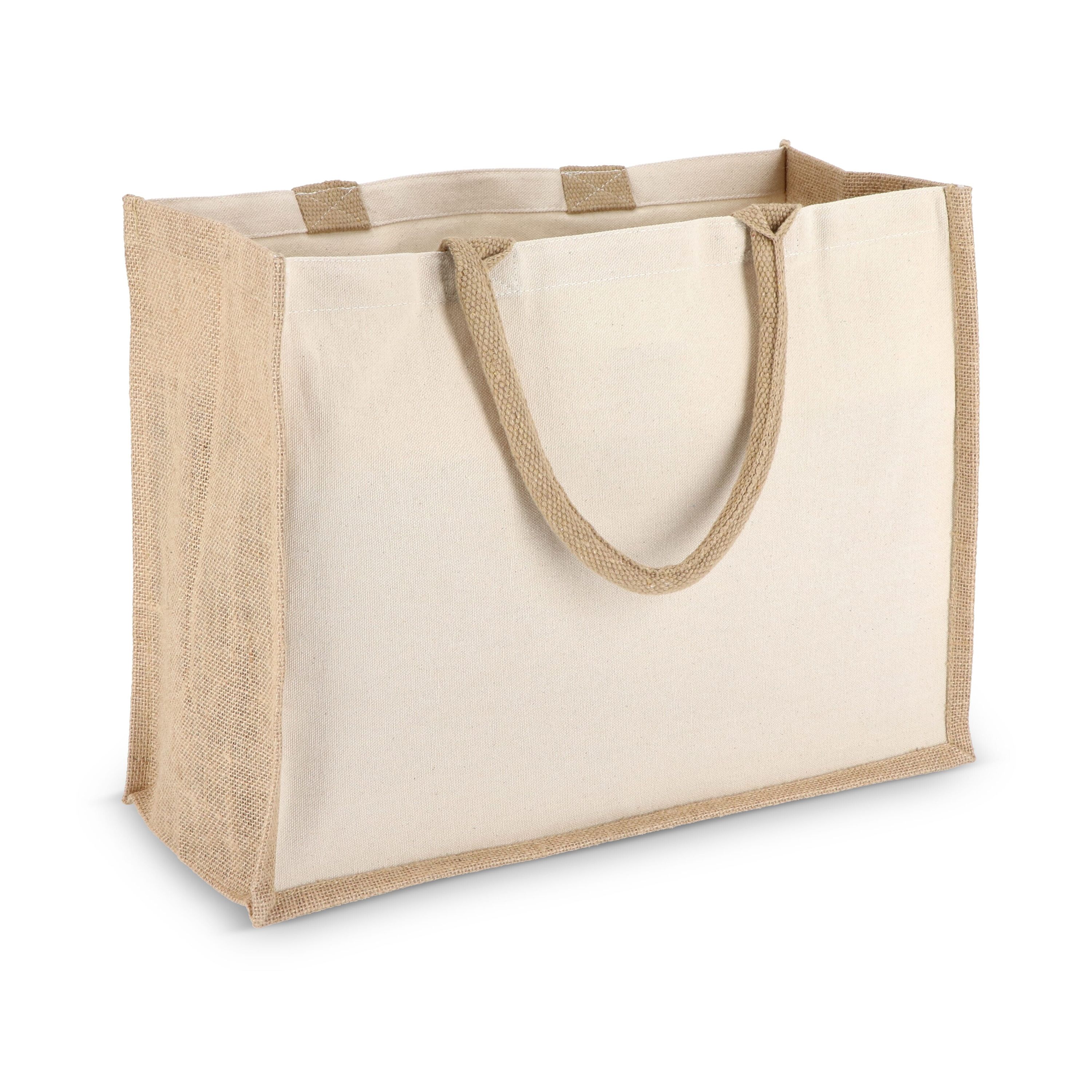 Jute-Baumwolle Tragetasche OEKO-TEX® 42,5 x 19 x 32cm 320g/m² - beige-791