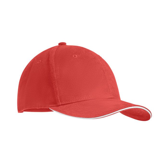 Baseball Kappe 6 Panels TEKAPO - weiß - rot-80