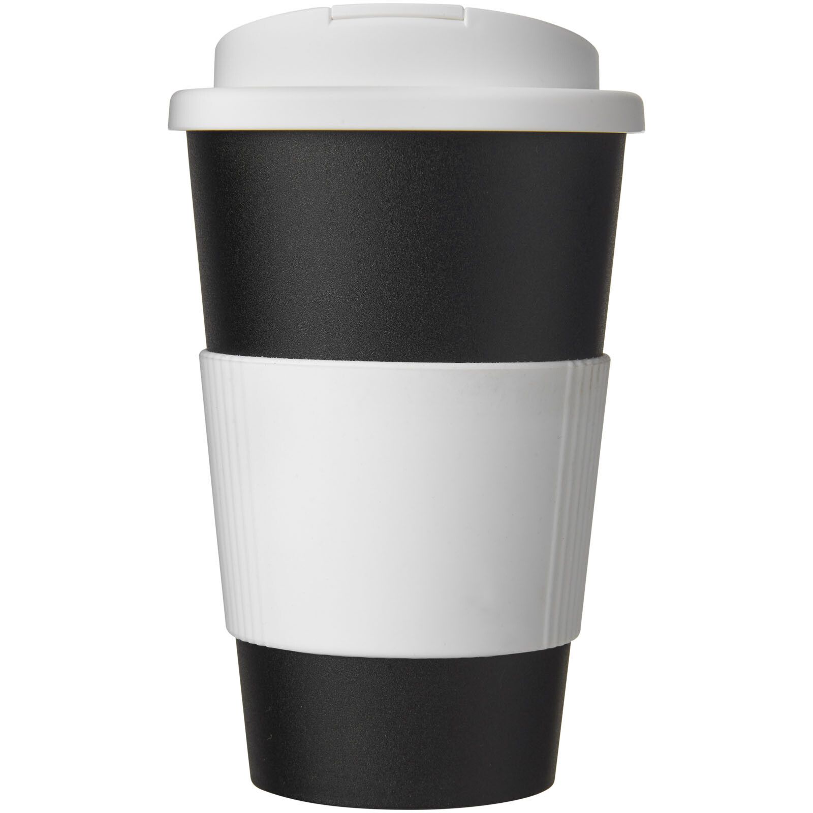 Americano 350 ml Isolierbecher mit Schutzring & auslaufsicherem Schraubverschluss - schwarz -  weiss-838