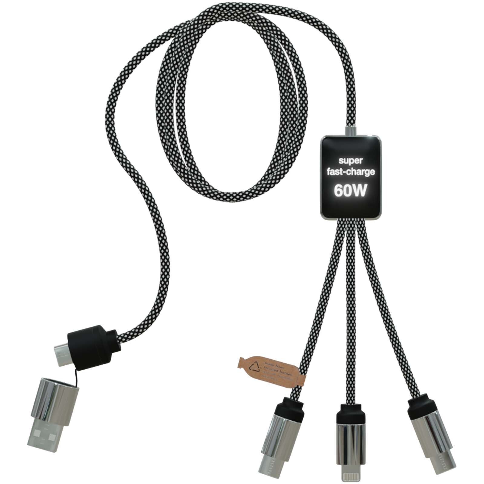 SCX.design C33 60W Typ C Ladekabel mit doppeltem Leuchtlogo  - heather schwarz-481